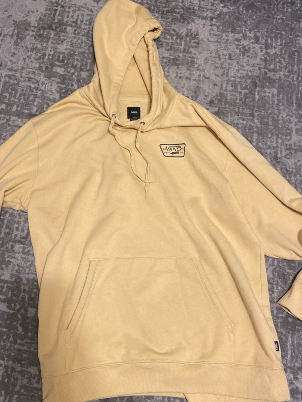 Vans Men's Beige Pullover Hoodie with Small Logo